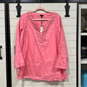 NWT Talbots pink blouse with beading.